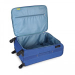 Unisex Bright Blue Solid Nile Exp Strolly  Medium Luggage Trolley Suitcase