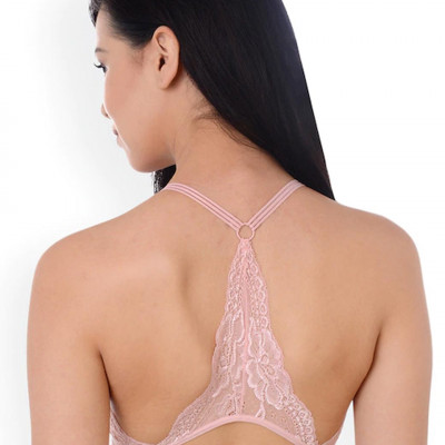 Pink Styled Back Lace Bralette