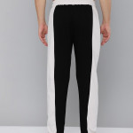 Men Black & White Pure Cotton Track Pants