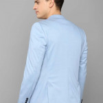 Men Blue Solid Slim-fit Single Breasted Formal Blazer