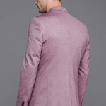 Men Purple Melange Effect Neo Slim Fit Formal Blazer